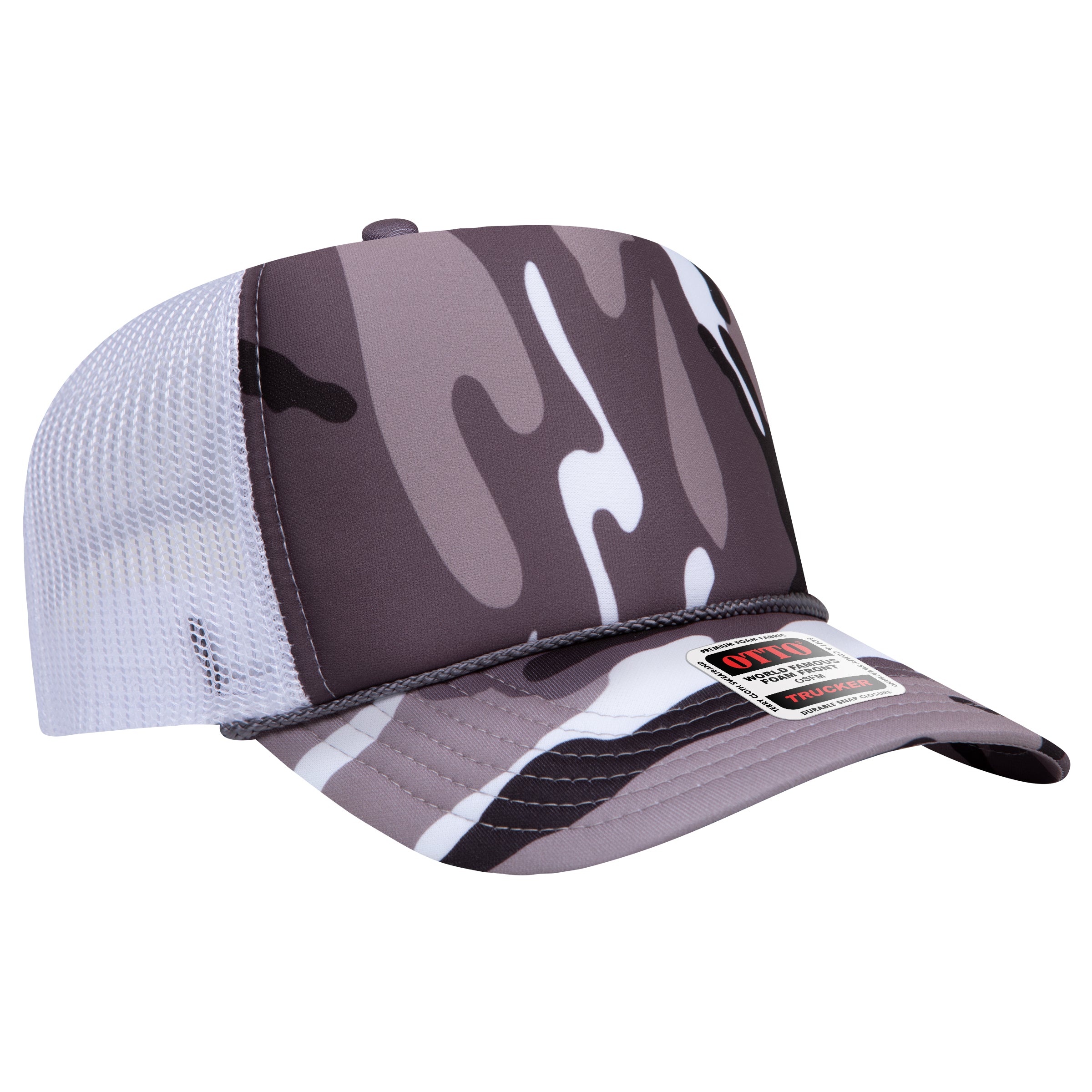Custom Embroidered or DTF Printed - OTTO CAP® 5 Panel High Crown Mesh Back Trucker Hat