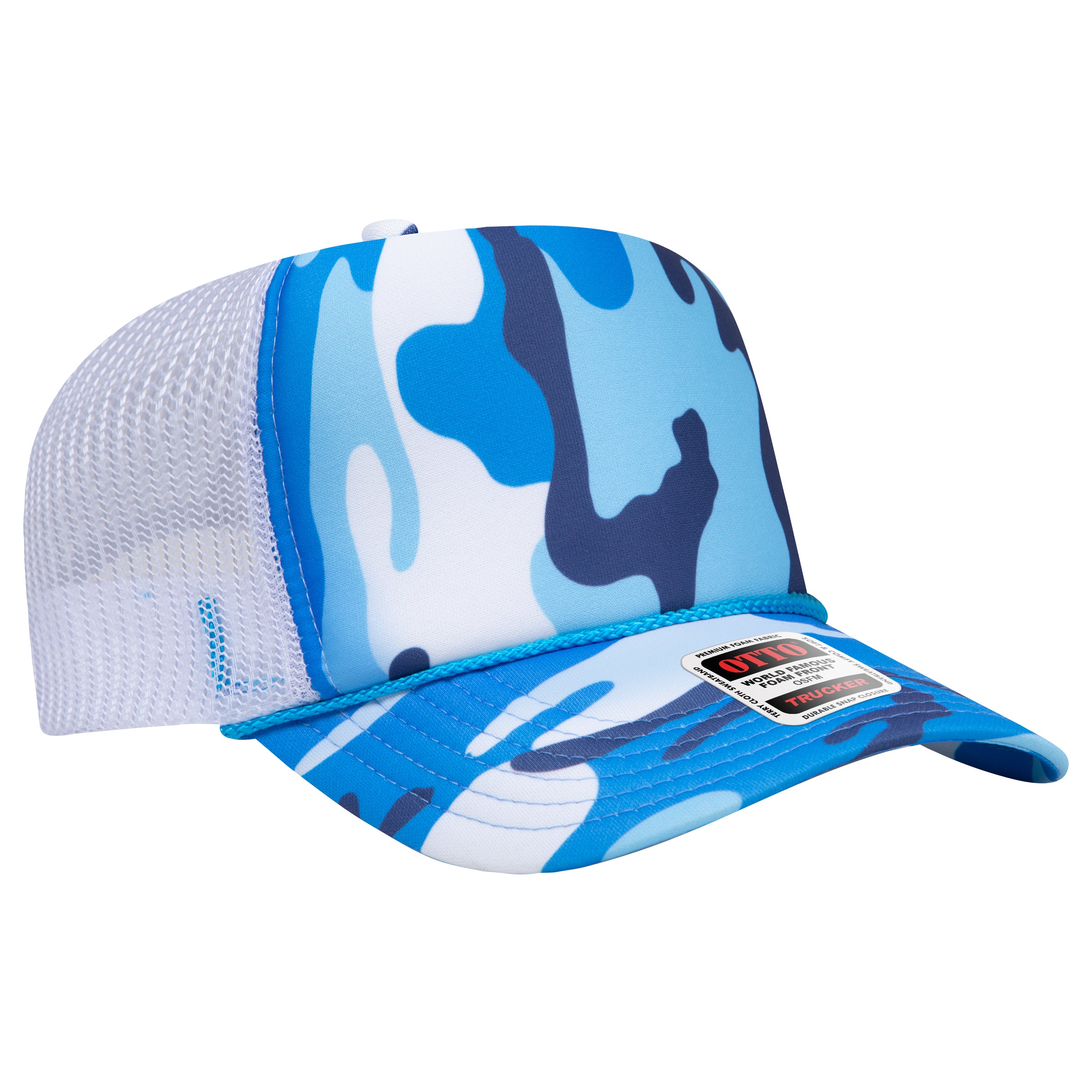 Custom Embroidered or DTF Printed - OTTO CAP® 5 Panel High Crown Mesh Back Trucker Hat