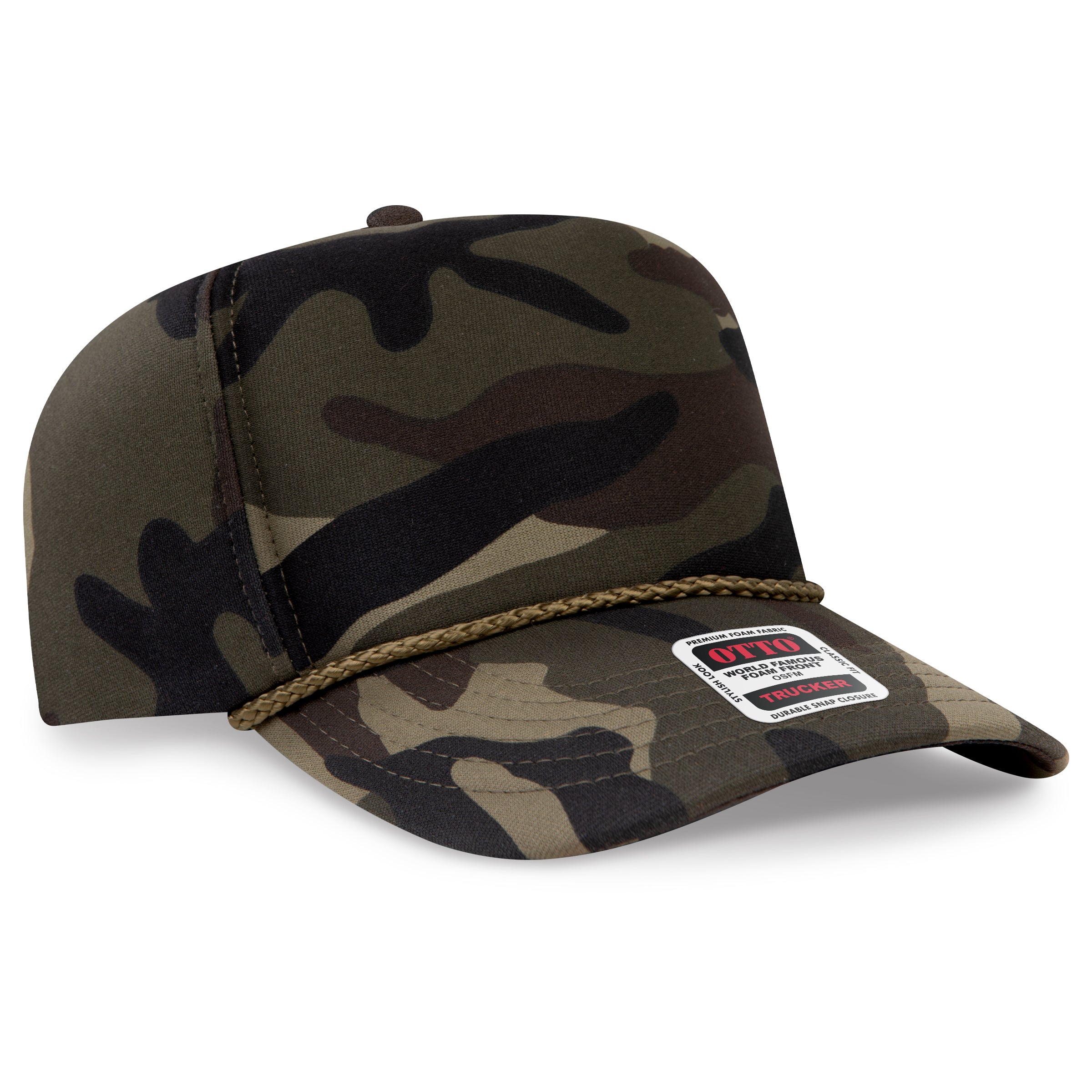 Custom Embroidered or DTF Printed - OTTO CAP® 5 Panel High Crown Full Foam Cap