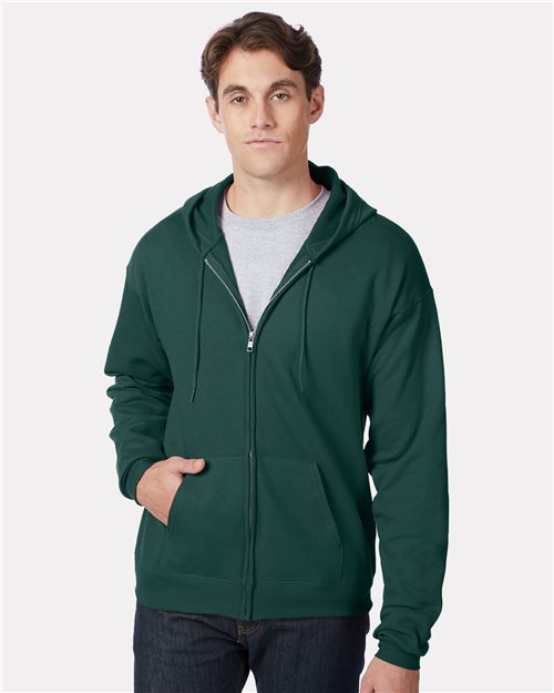 Custom Embroidered - Hanes - Unisex EcoSmart® Full-Zip Hooded Sweatshirt - P180