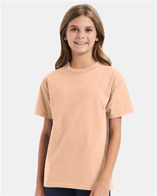 Custom Embroidered - Hanes - Youth Authentic T-Shirt - Candy Orange - 5450