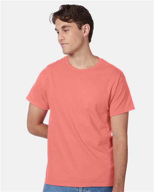 Custom Embroidered - Hanes - Unisex Authentic T-Shirt - Charisma Coral - 5250