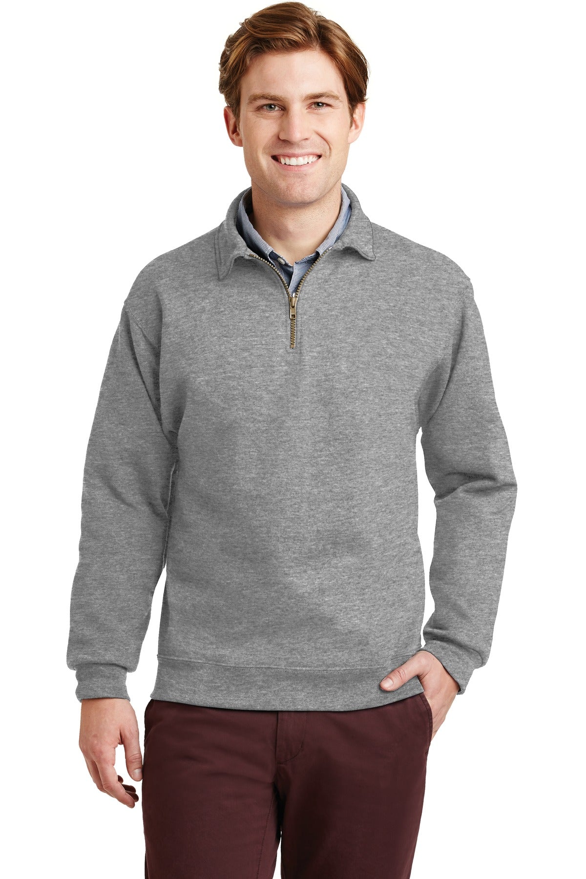 Custom Embroidery or DTF Print - Jerzees ® Super Sweats ® NuBlend ® - 1/4-Zip Sweatshirt with Cadet Collar. 4528M