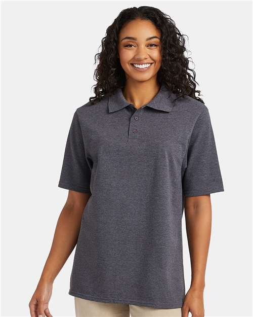 Custom Embroidered - Hanes - Men's Piqué Polo - 055P