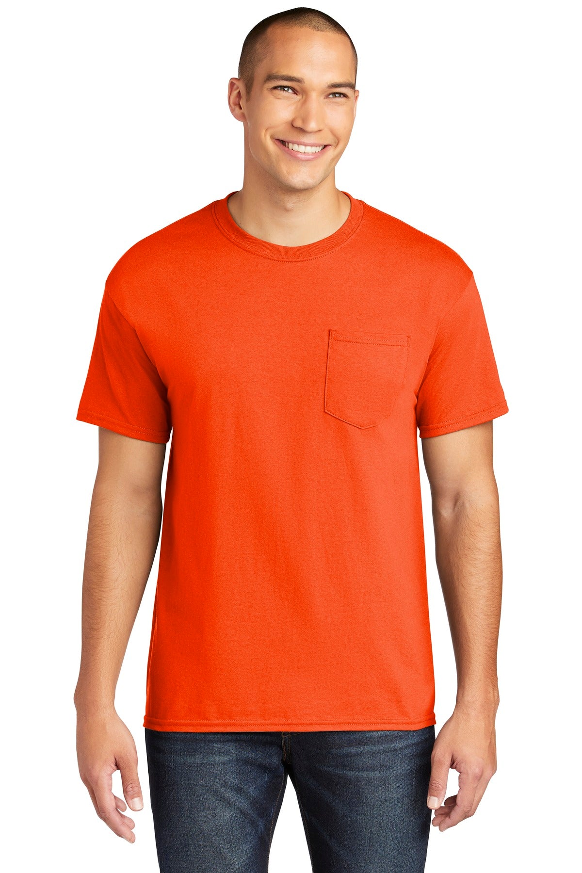 Custom Embroidered or DTF Printed - Gildan ® Heavy Cotton ™ 100% Cotton Pocket T-Shirt. 5300