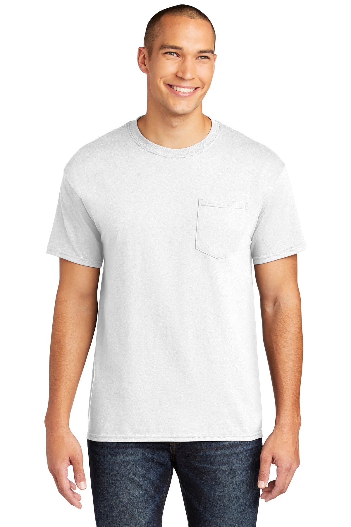 Custom Embroidered or DTF Printed - Gildan ® Heavy Cotton ™ 100% Cotton Pocket T-Shirt. 5300
