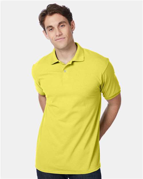 Custom Embroidered - Hanes - Men's EcoSmart® Jersey Polo - Yellow - 054X