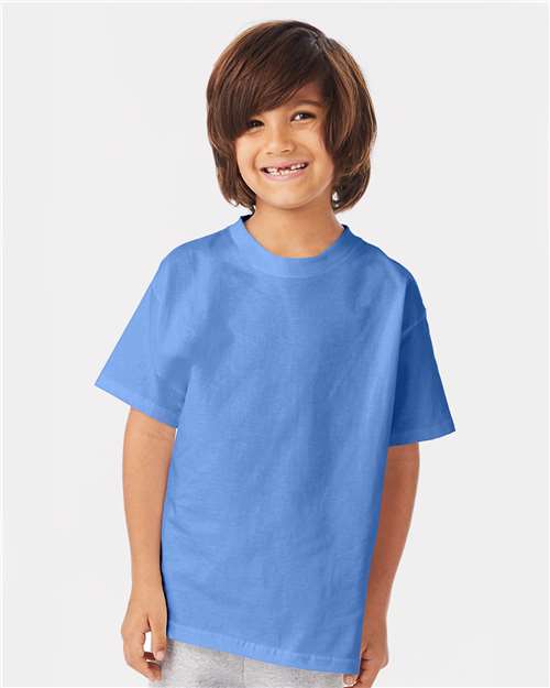 Custom Embroidered - Hanes - Youth Authentic T-Shirt - Carolina Blue - 5450
