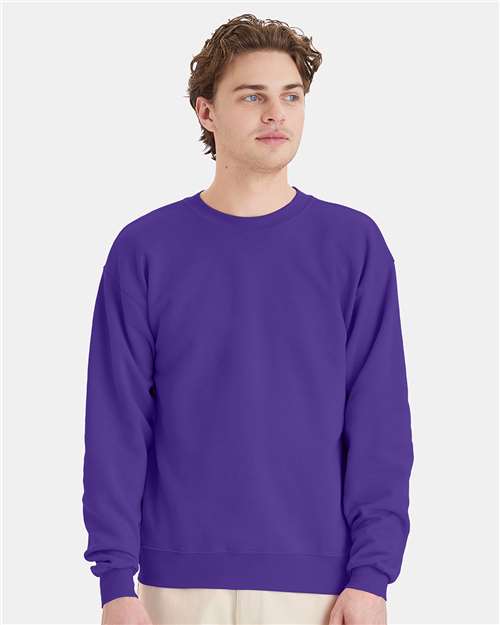 Custom Embroidered - Hanes - Unisex EcoSmart® Crewneck Sweatshirt - Purple - P160