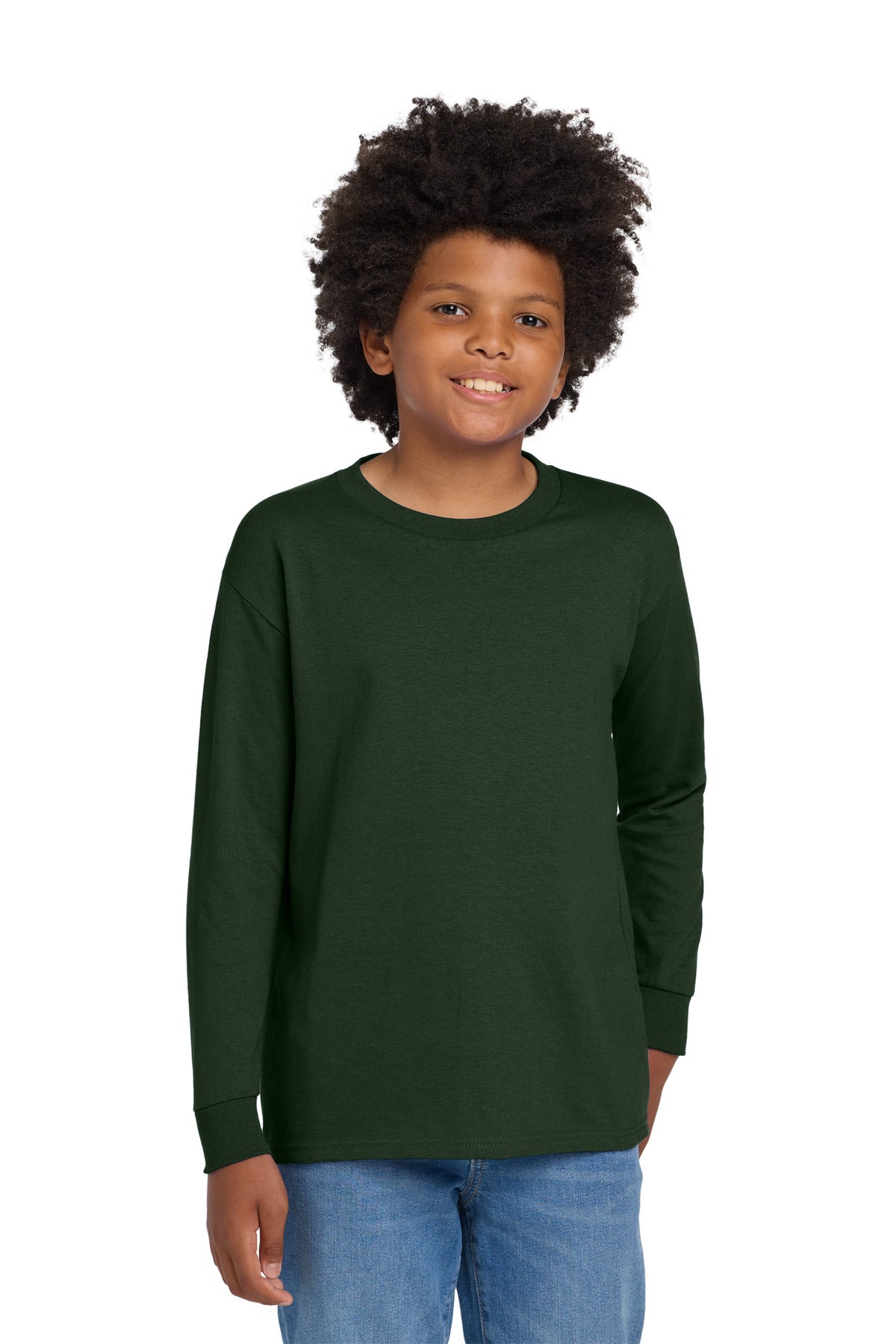 Custom Embroidered or DTF Printed - Gildan ® Youth Heavy Cotton ™ 100% Cotton Long Sleeve T-Shirt. 5400B