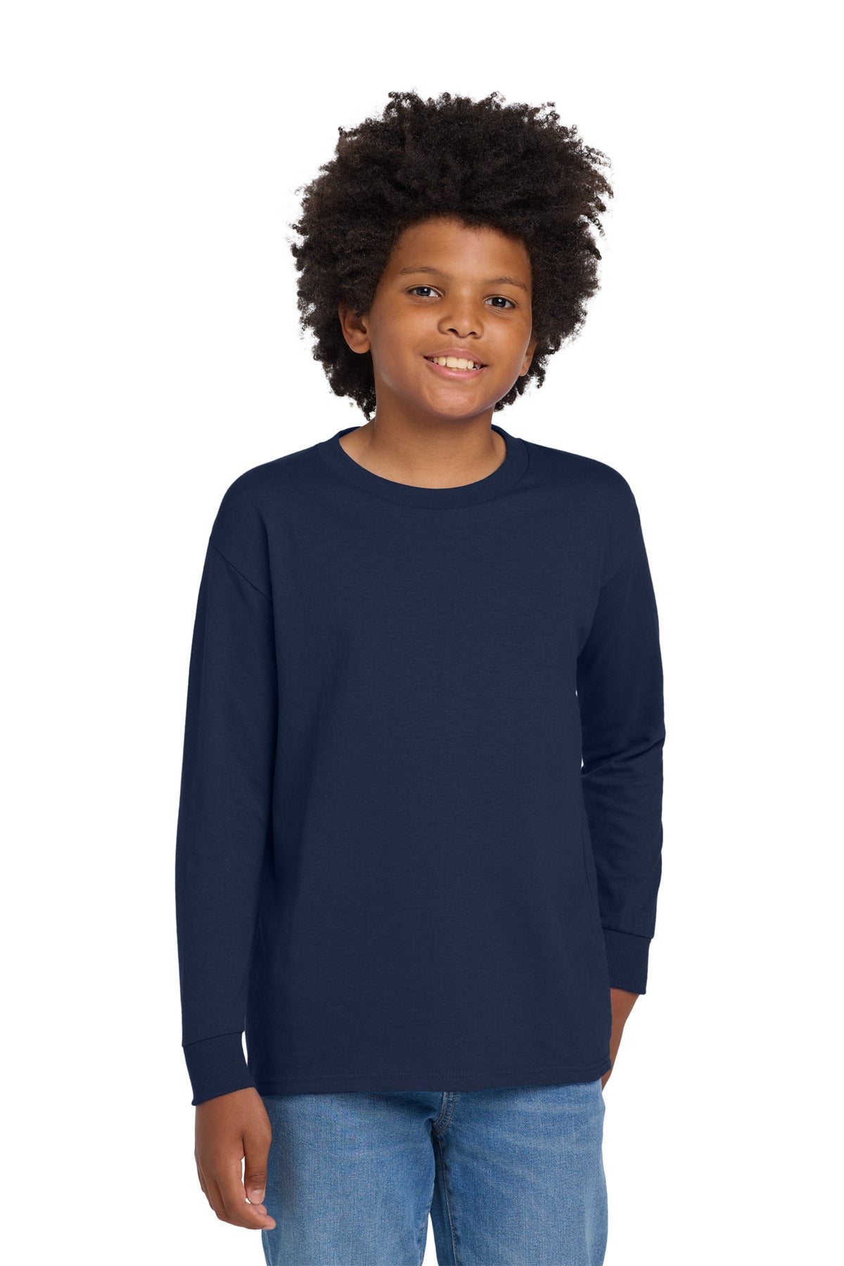Custom Embroidered or DTF Printed - Gildan ® Youth Heavy Cotton ™ 100% Cotton Long Sleeve T-Shirt. 5400B
