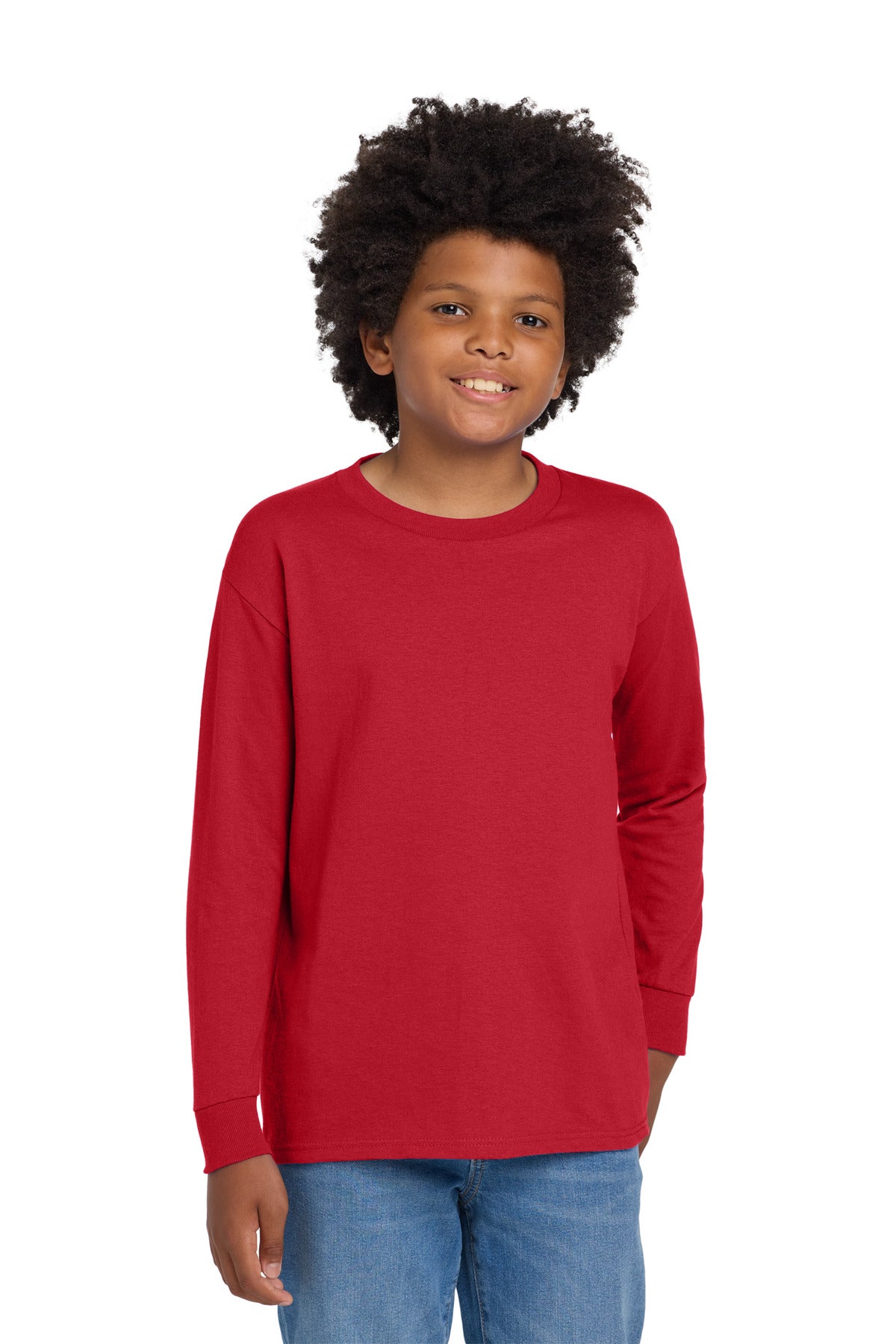 Custom Embroidered or DTF Printed - Gildan ® Youth Heavy Cotton ™ 100% Cotton Long Sleeve T-Shirt. 5400B