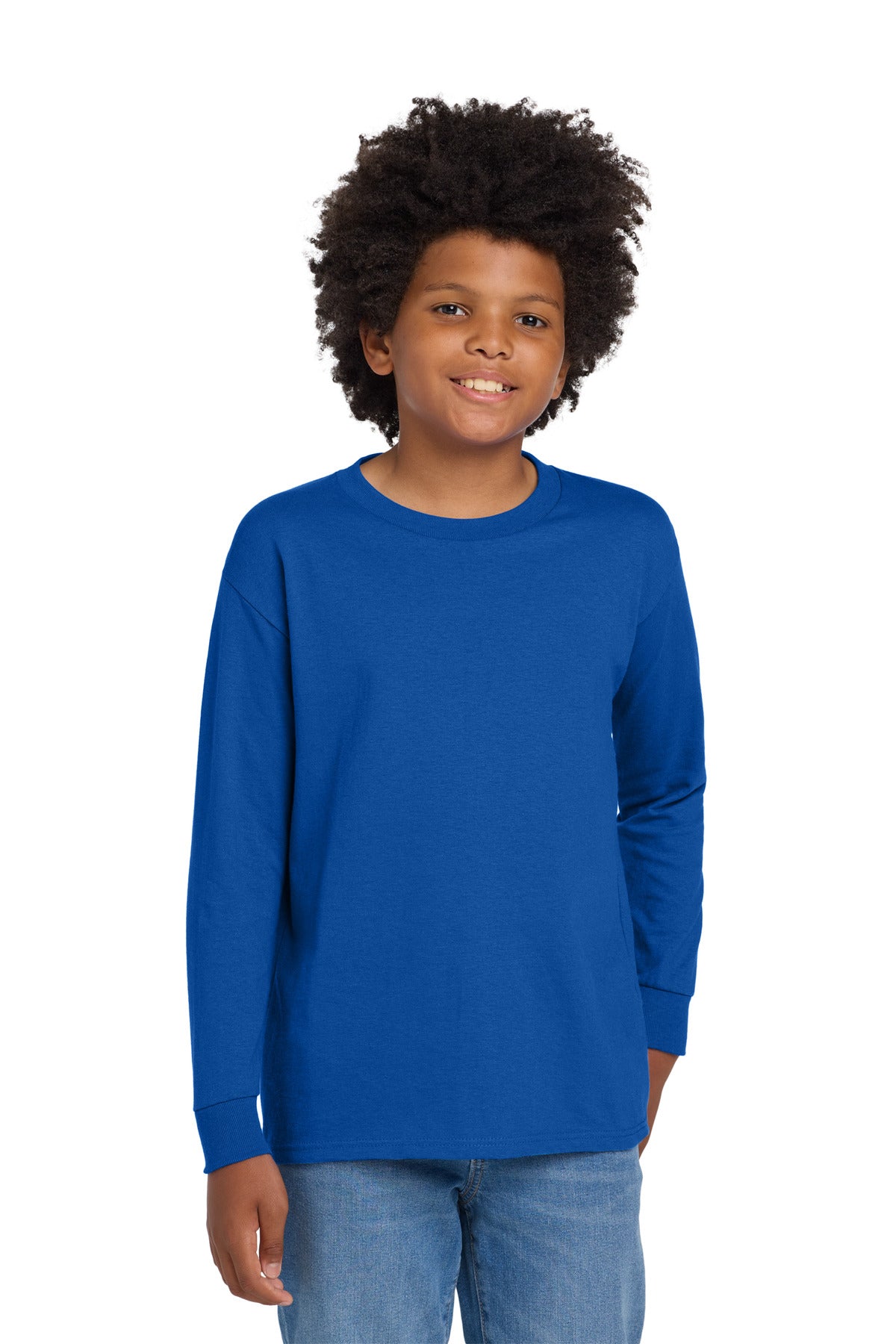 Custom Embroidered or DTF Printed - Gildan ® Youth Heavy Cotton ™ 100% Cotton Long Sleeve T-Shirt. 5400B