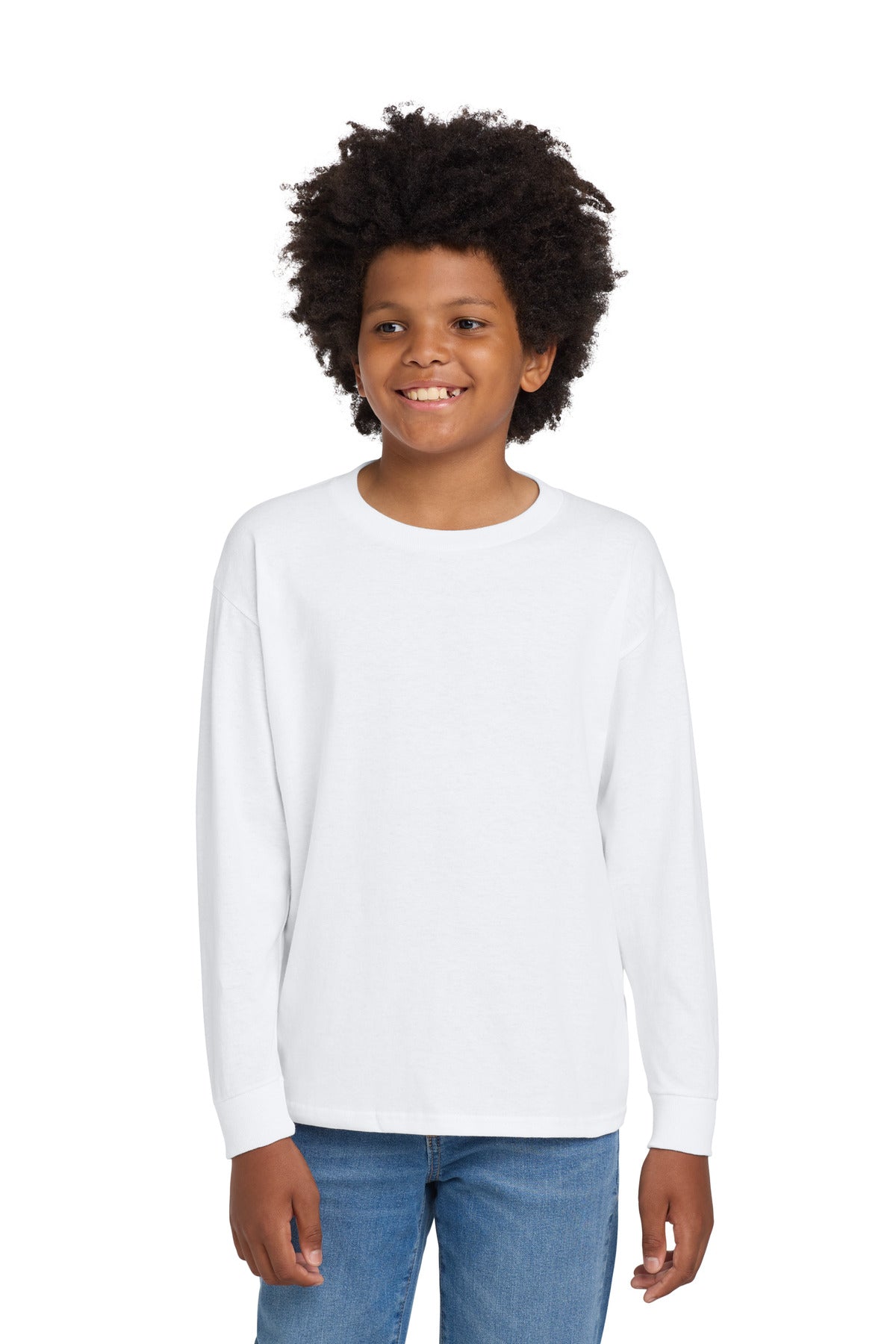 Custom Embroidered or DTF Printed - Gildan ® Youth Heavy Cotton ™ 100% Cotton Long Sleeve T-Shirt. 5400B