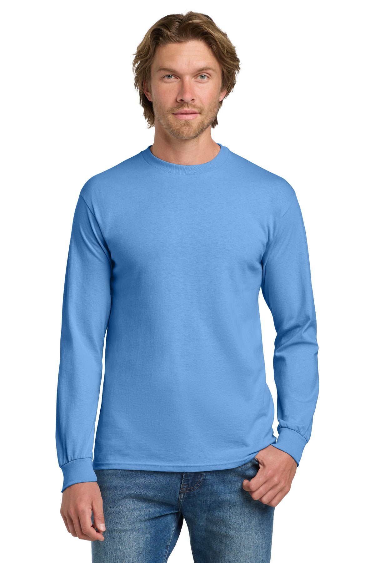 Custom Embroidered or DTF Printed - Gildan ® - Heavy Cotton ™ 100% Cotton Long Sleeve T-Shirt. 5400