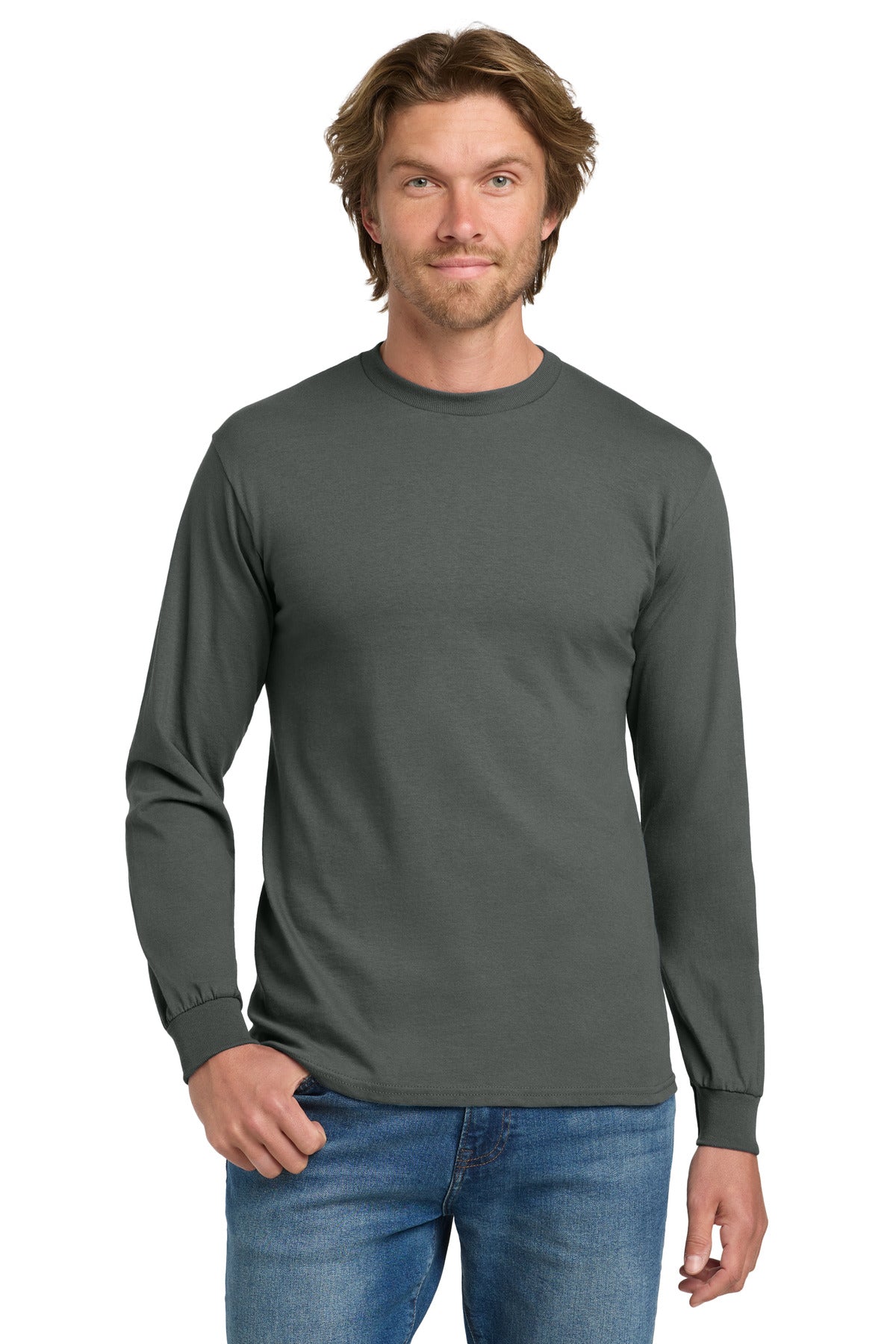 Custom Embroidered or DTF Printed - Gildan ® - Heavy Cotton ™ 100% Cotton Long Sleeve T-Shirt. 5400