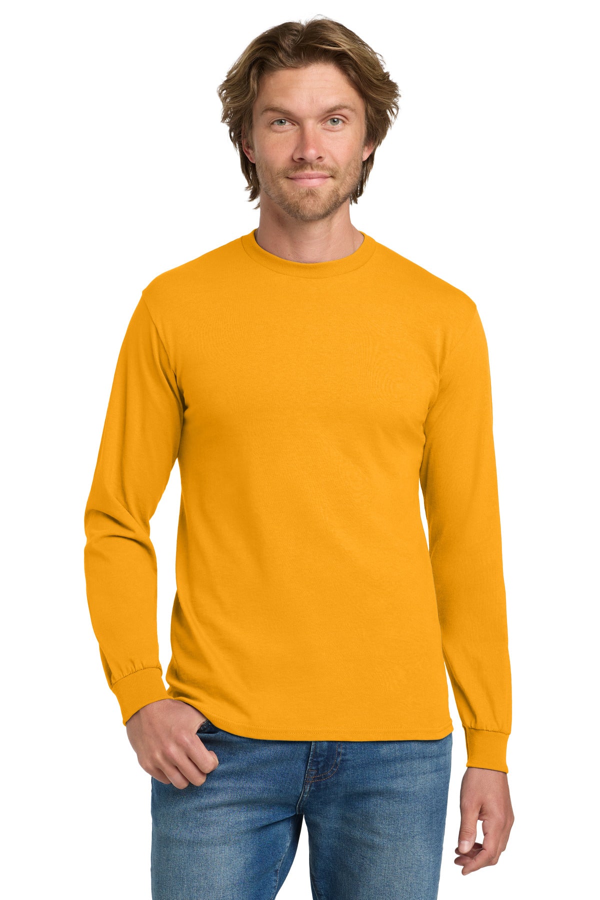 Custom Embroidered or DTF Printed - Gildan ® - Heavy Cotton ™ 100% Cotton Long Sleeve T-Shirt. 5400