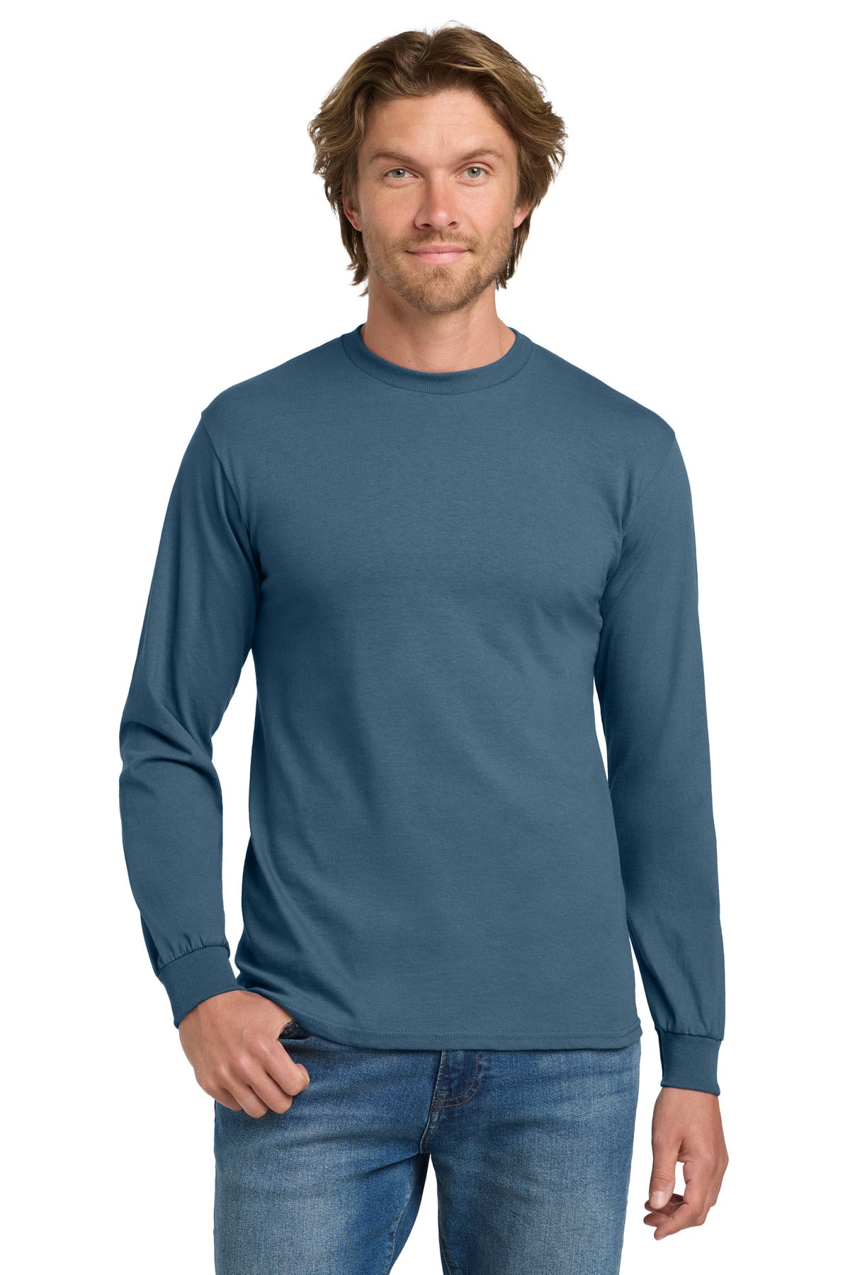 Custom Embroidered or DTF Printed - Gildan ® - Heavy Cotton ™ 100% Cotton Long Sleeve T-Shirt. 5400