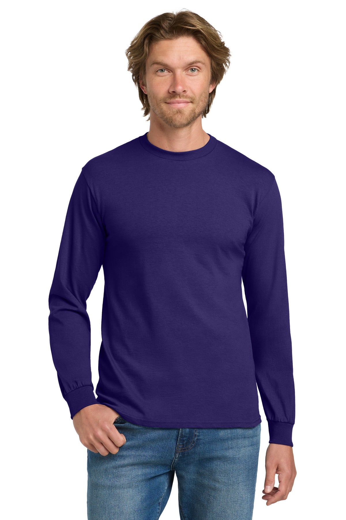 Custom Embroidered or DTF Printed - Gildan ® - Heavy Cotton ™ 100% Cotton Long Sleeve T-Shirt. 5400
