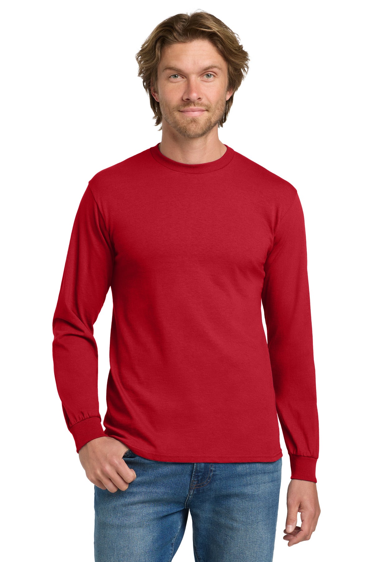 Custom Embroidered or DTF Printed - Gildan ® - Heavy Cotton ™ 100% Cotton Long Sleeve T-Shirt. 5400
