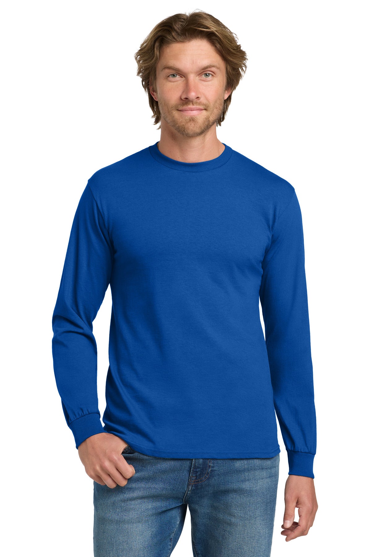 Custom Embroidered or DTF Printed - Gildan ® - Heavy Cotton ™ 100% Cotton Long Sleeve T-Shirt. 5400