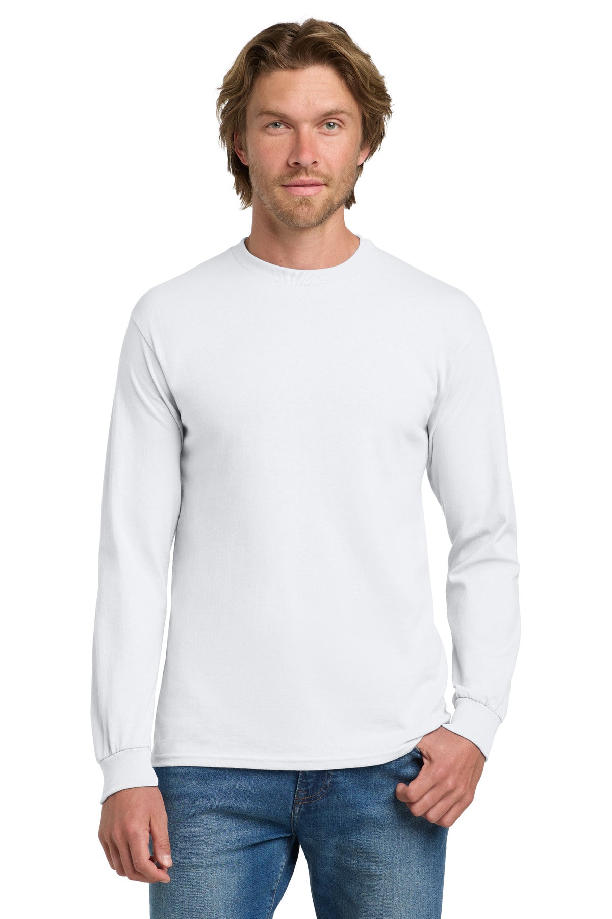 Custom Embroidered or DTF Printed - Gildan ® - Heavy Cotton ™ 100% Cotton Long Sleeve T-Shirt. 5400