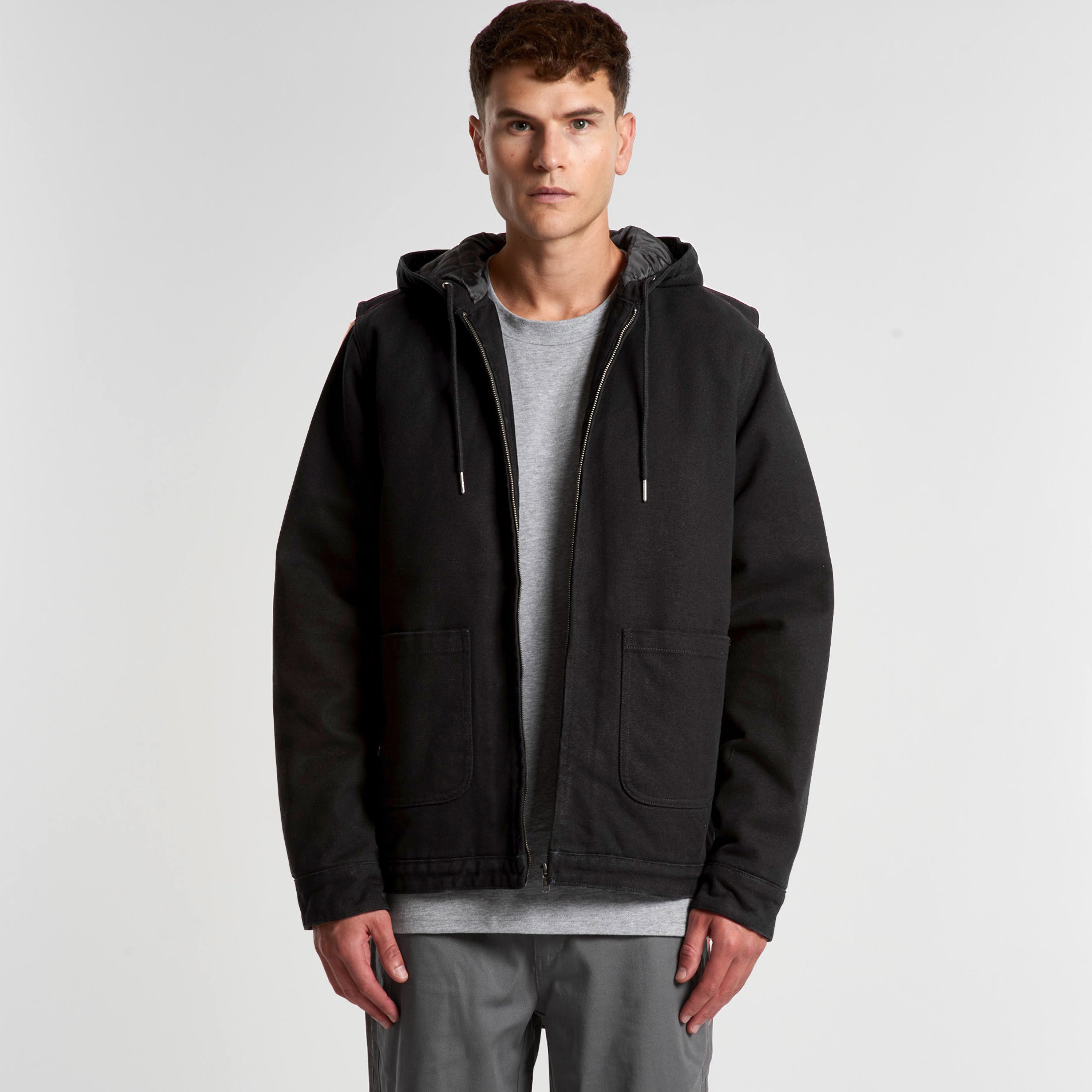 MENS CANVAS HOODED JACKET - 5529
