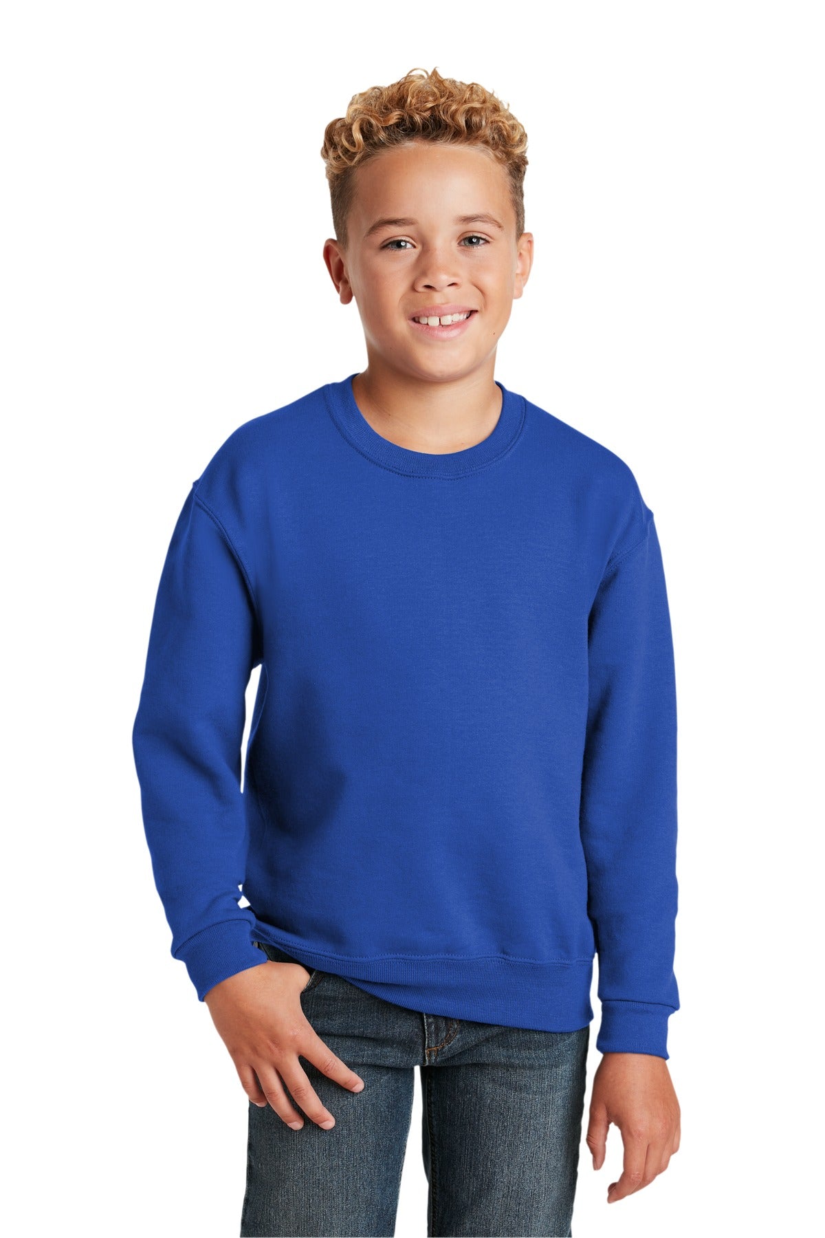 Custom Embroidery or DTF Print - Jerzees ® - Youth NuBlend ® Crewneck Sweatshirt. 562B