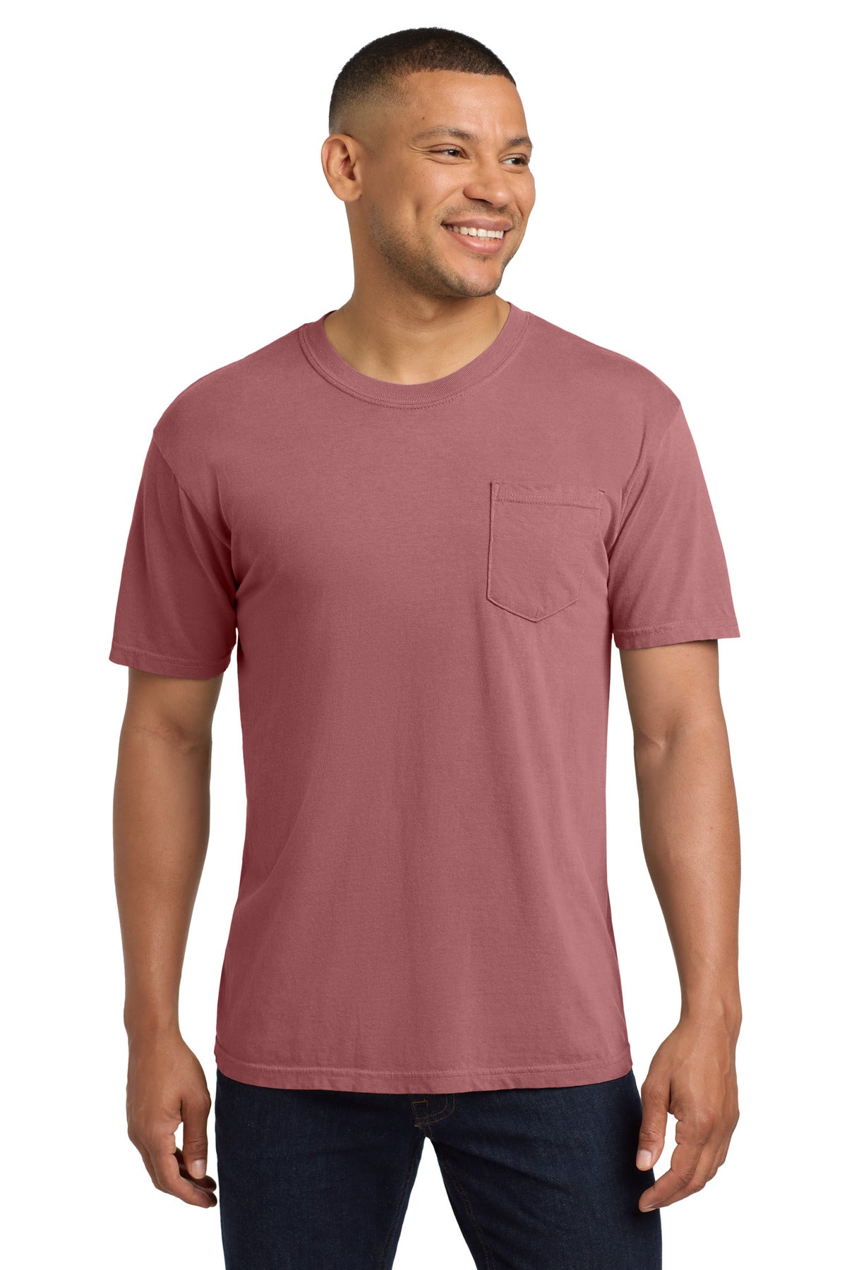 Custom Embroidery or DTF Print - COMFORT COLORS ® Heavyweight Ring Spun Pocket Tee. 6030