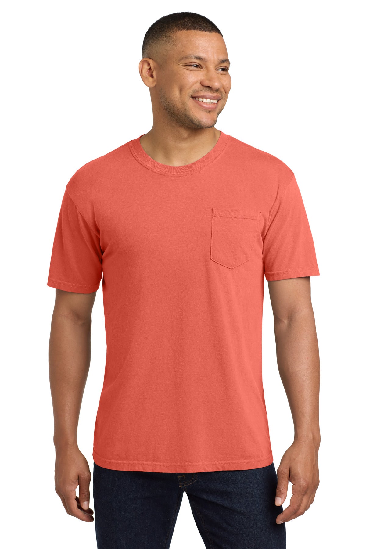 Custom Embroidery or DTF Print - COMFORT COLORS ® Heavyweight Ring Spun Pocket Tee. 6030