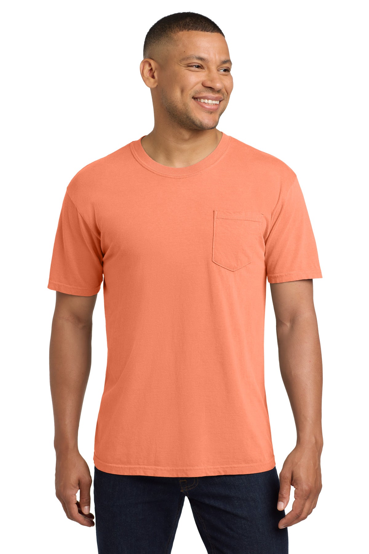 Custom Embroidery or DTF Print - COMFORT COLORS ® Heavyweight Ring Spun Pocket Tee. 6030