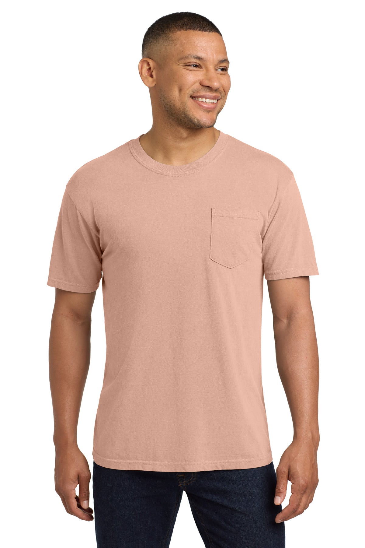 Custom Embroidery or DTF Print - COMFORT COLORS ® Heavyweight Ring Spun Pocket Tee. 6030