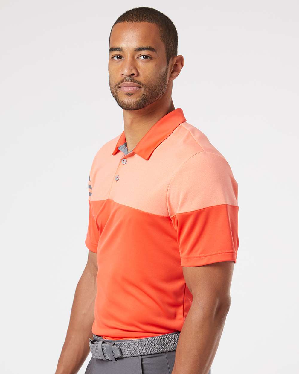 Custom Embroidery - Adidas - Heathered 3-Stripes Colorblocked Polo - A213