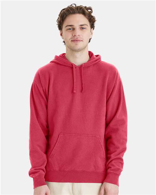 Custom Embroidered - ComfortWash by Hanes - Unisex Garment-Dyed Hooded Sweatshirt - Crimson Fall - GDH450