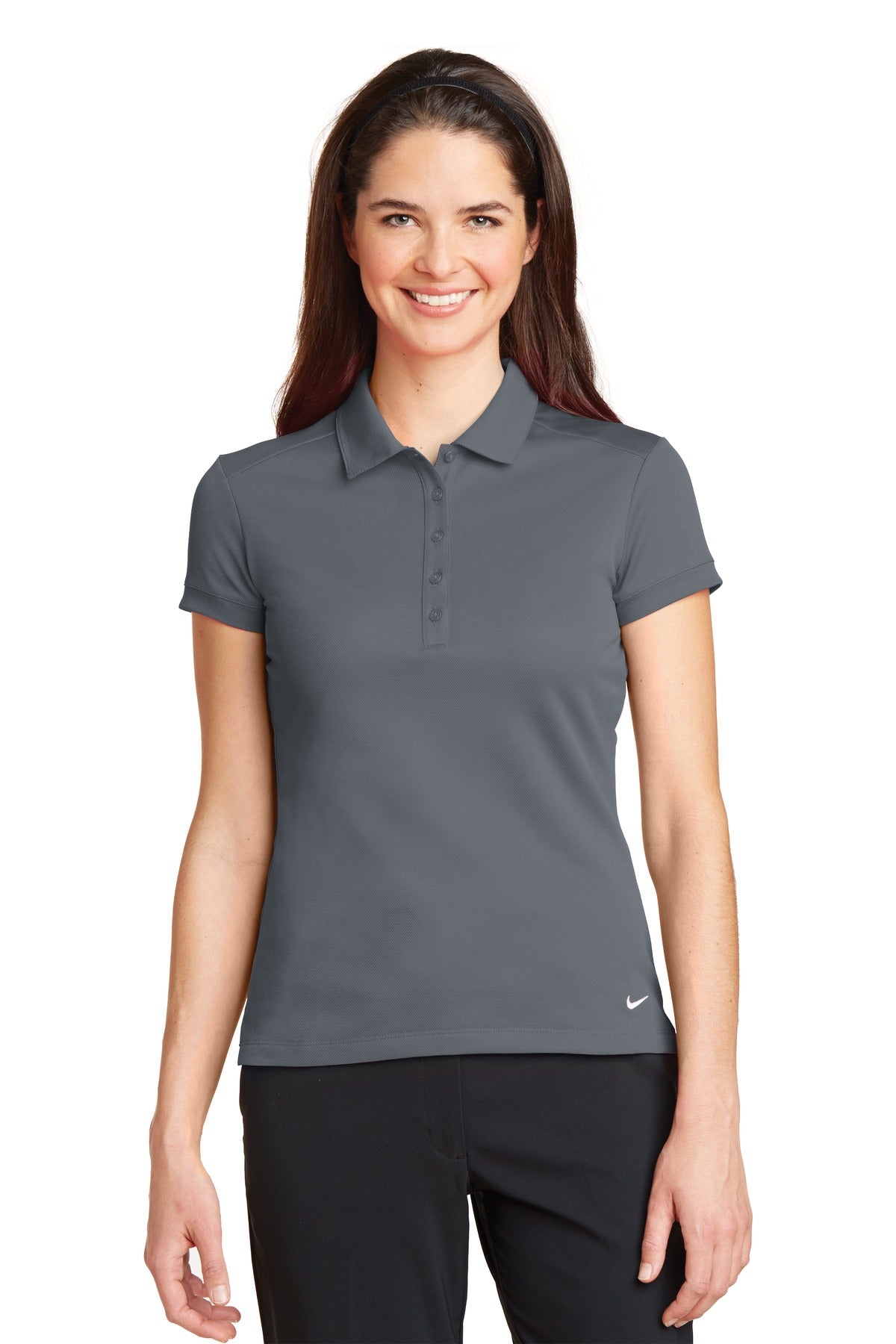 Custom Embroidery or DTF Print - Nike Women's Dri-FIT Solid Icon Pique Modern Fit Polo. 746100