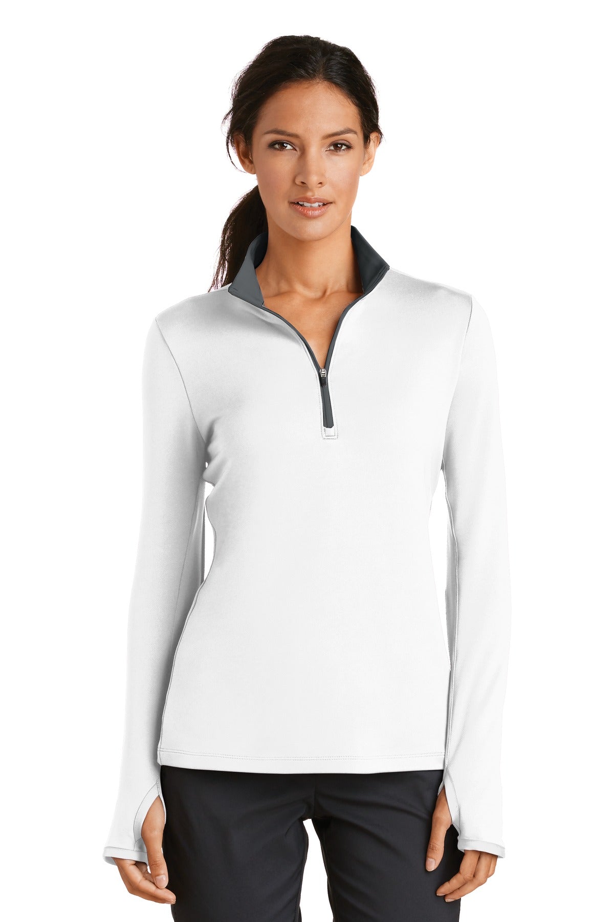 Custom Embroidered - Nike Ladies Dri-FIT Stretch 1/2-Zip Cover-Up. 779796