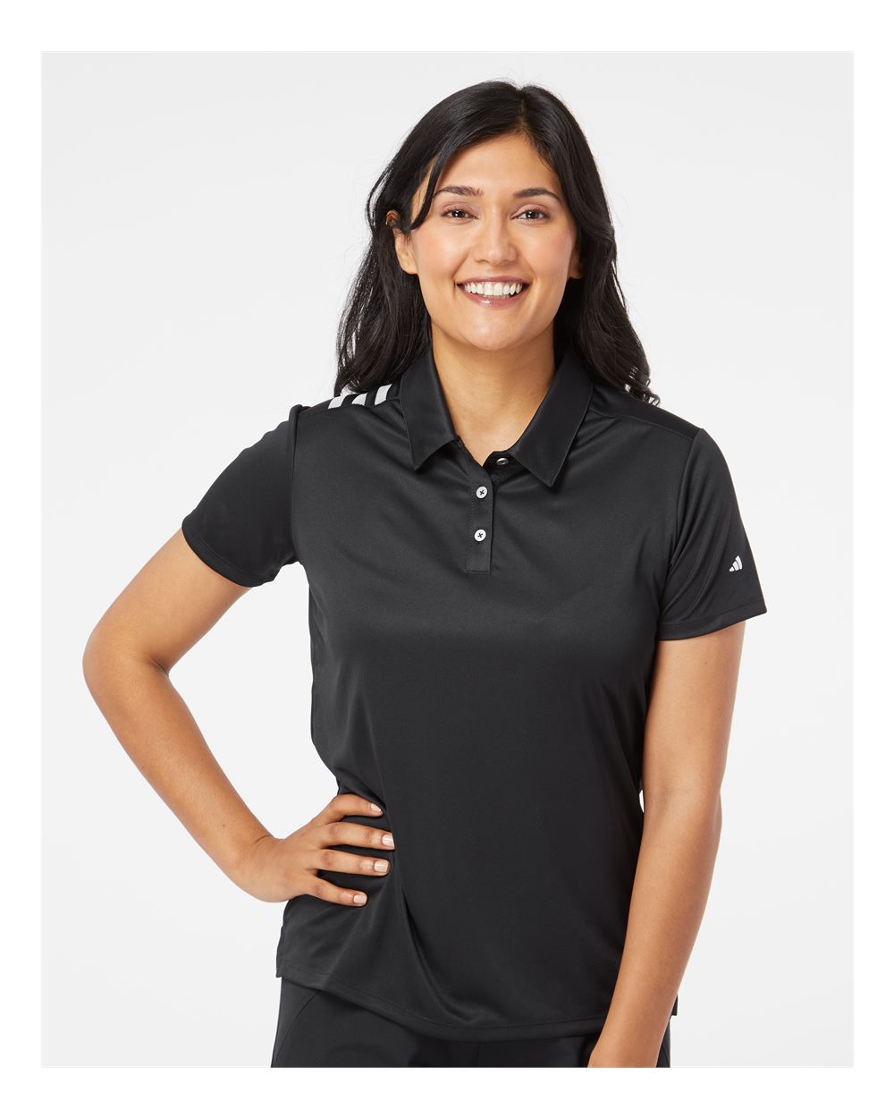 Custom Embroidery - Adidas - Women's 3-Stripes Shoulder Polo - A325