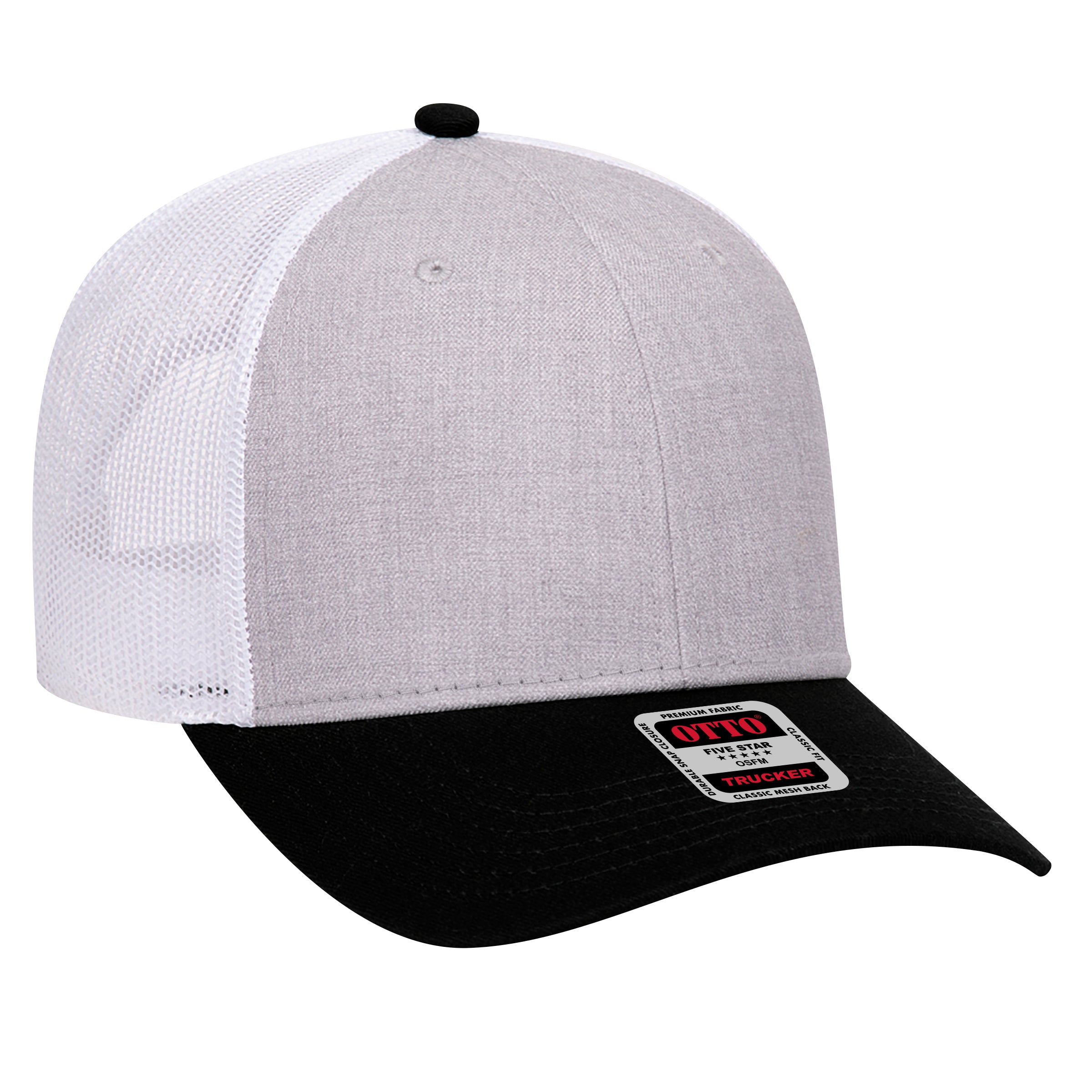 Custom Embroidered - OTTO CAP 6 Panel Low Profile Mesh Back Trucker Hat