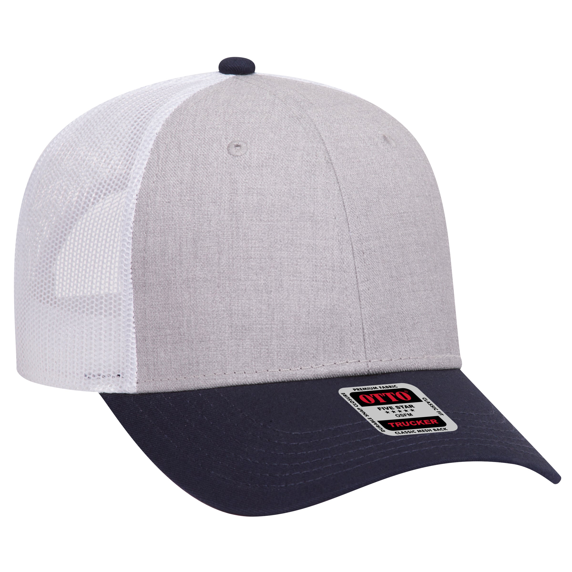 Custom Embroidered - OTTO CAP 6 Panel Low Profile Mesh Back Trucker Hat