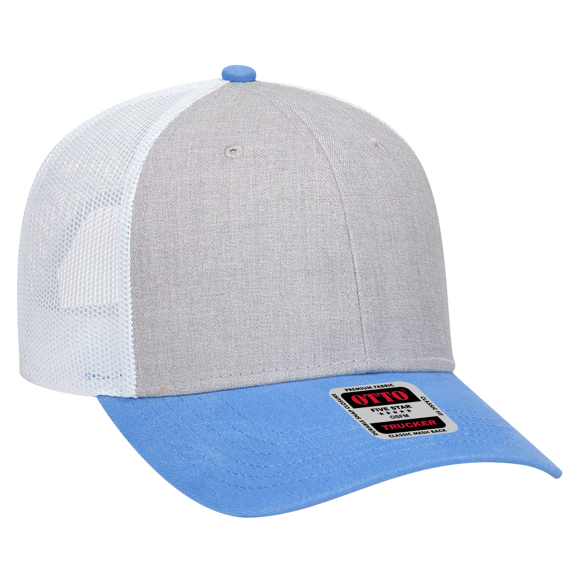 Custom Embroidered - OTTO CAP 6 Panel Low Profile Mesh Back Trucker Hat