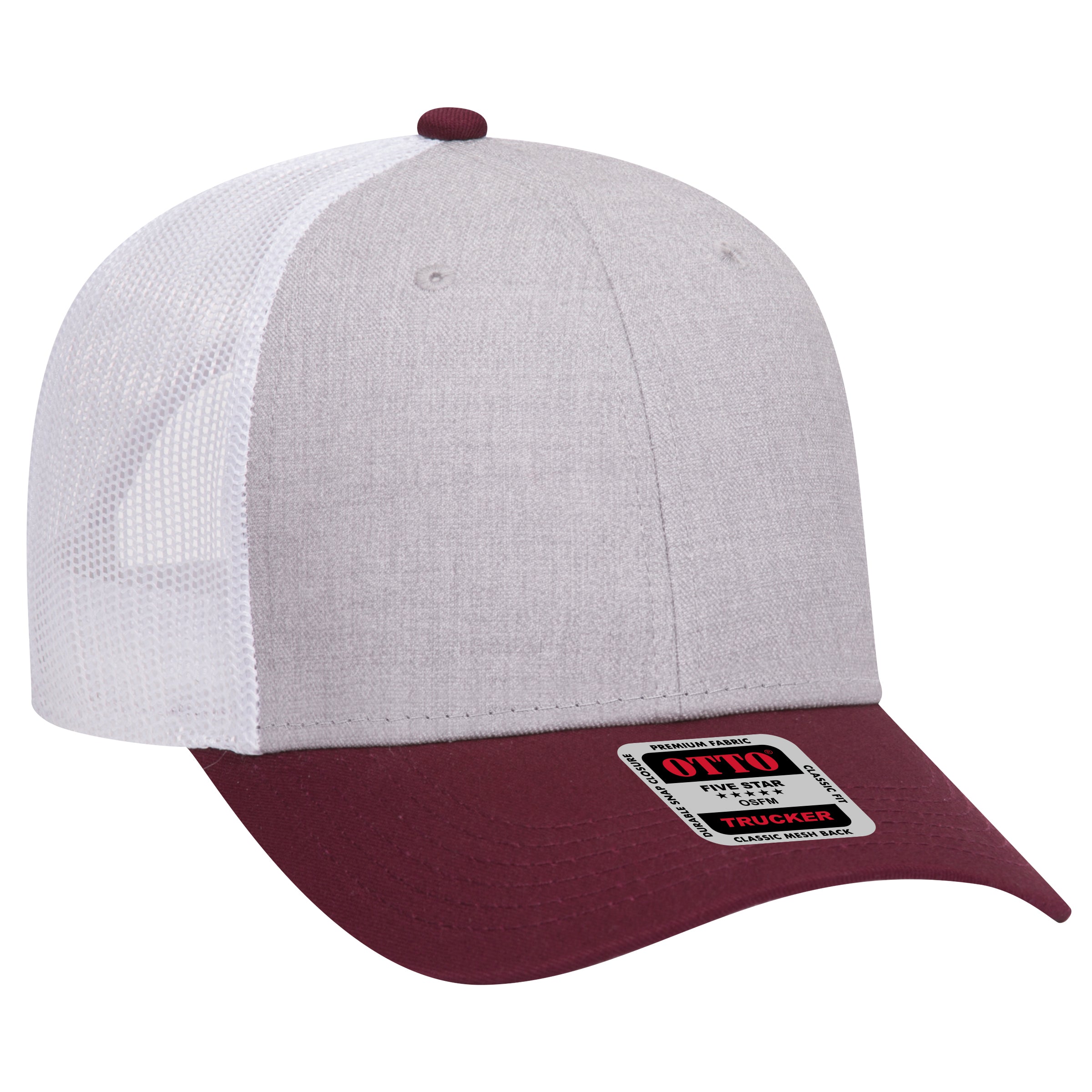Custom Embroidered - OTTO CAP 6 Panel Low Profile Mesh Back Trucker Hat