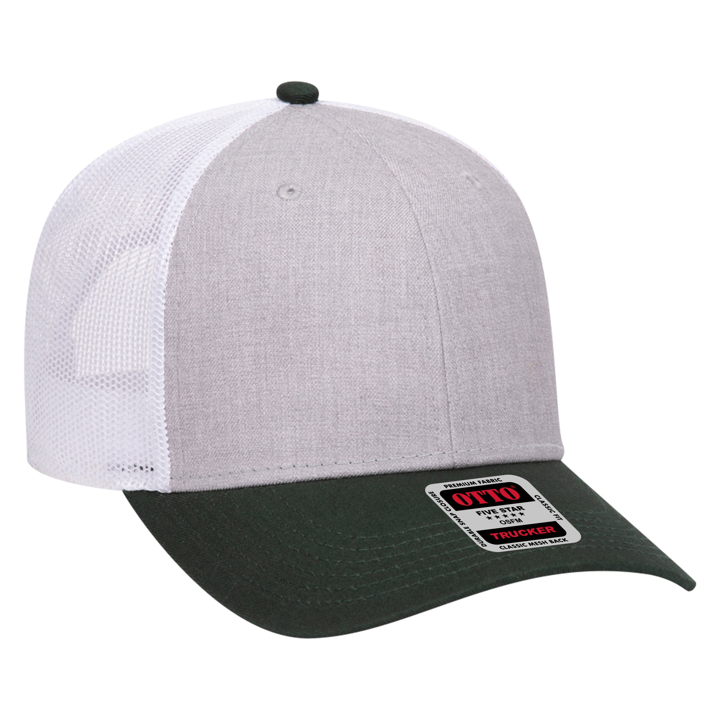 Custom Embroidered - OTTO CAP 6 Panel Low Profile Mesh Back Trucker Hat