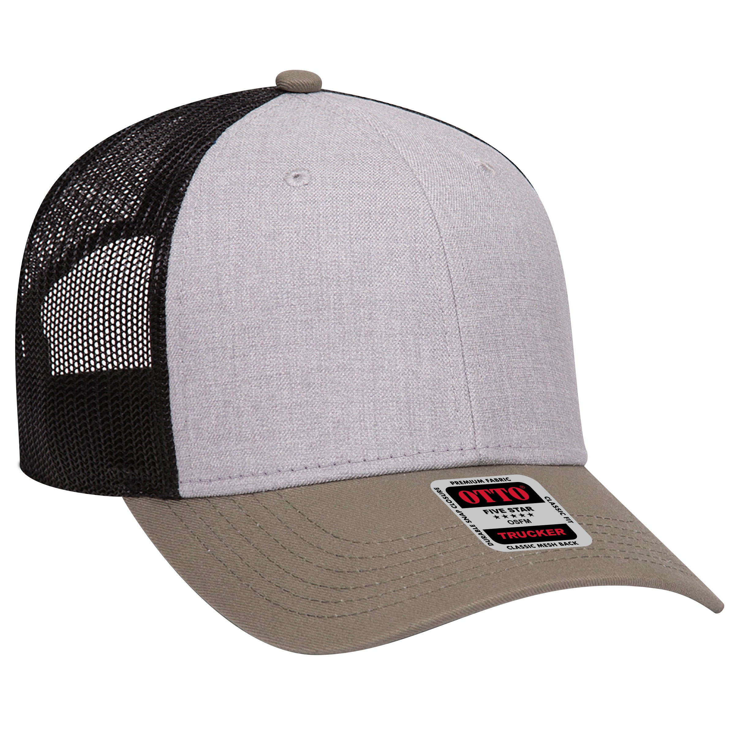 Custom Embroidered - OTTO CAP 6 Panel Low Profile Mesh Back Trucker Hat