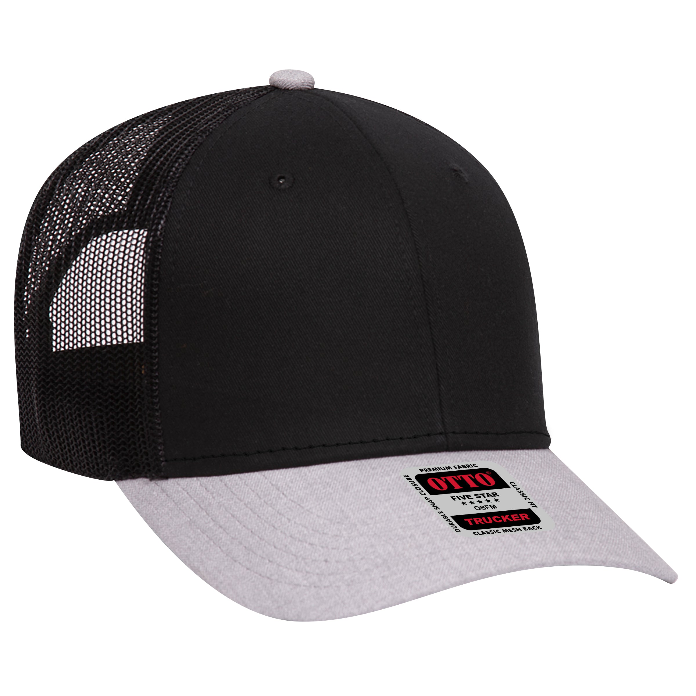 Custom Embroidered - OTTO CAP 6 Panel Low Profile Mesh Back Trucker Hat