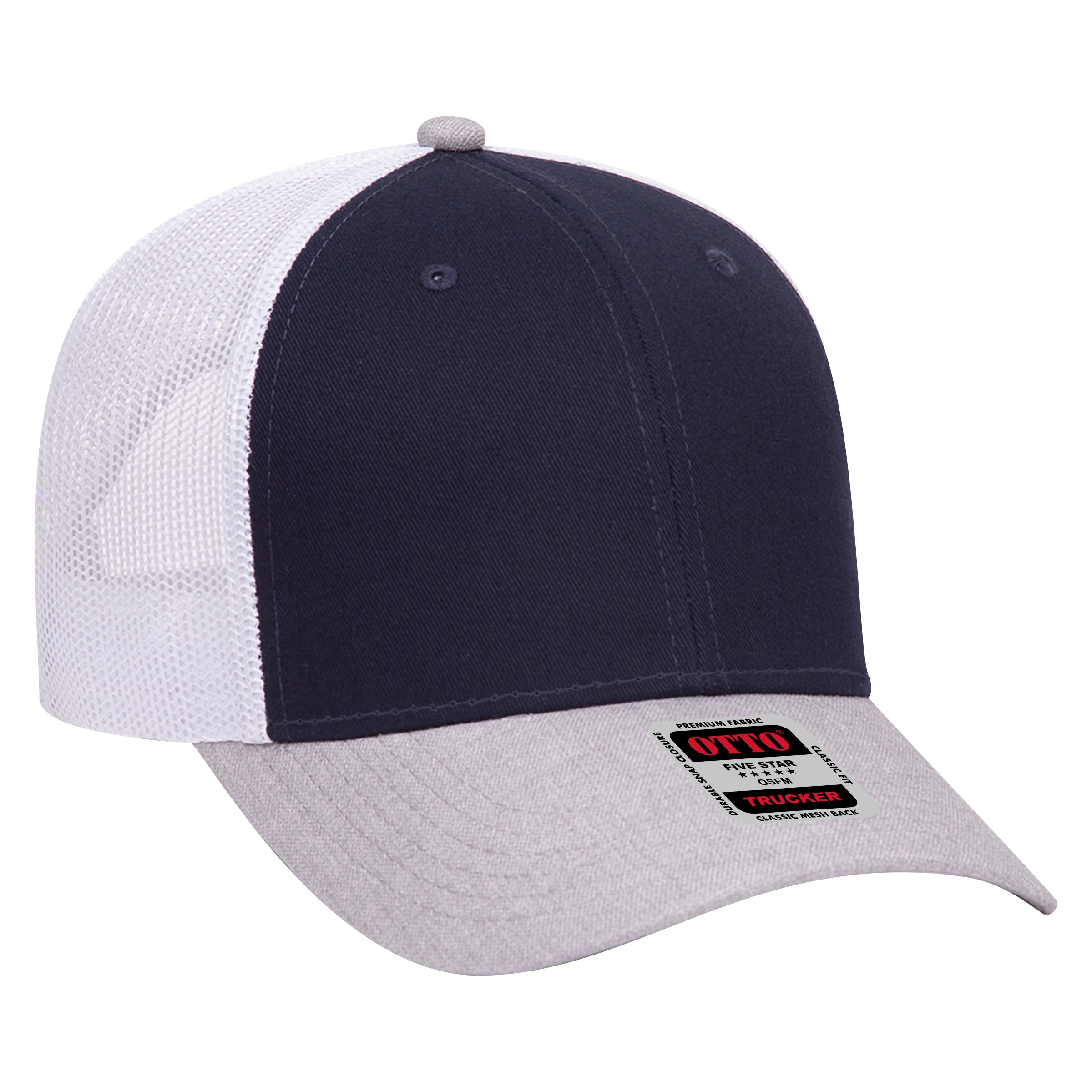 Custom Embroidered - OTTO CAP 6 Panel Low Profile Mesh Back Trucker Hat