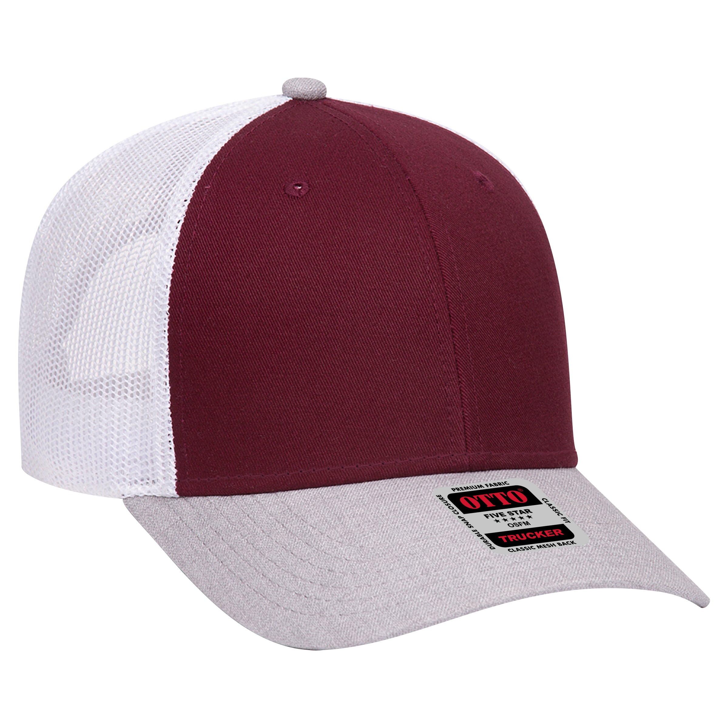 Custom Embroidered - OTTO CAP 6 Panel Low Profile Mesh Back Trucker Hat