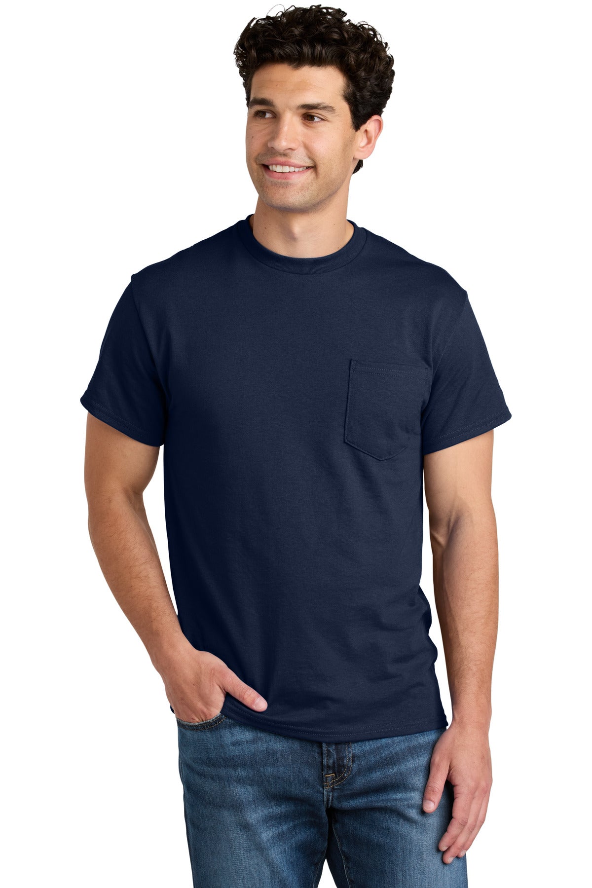 Custom Embroidered or DTF Printed - Gildan ® - DryBlend ® 50 Cotton/50 Poly Pocket T-Shirt. 8300