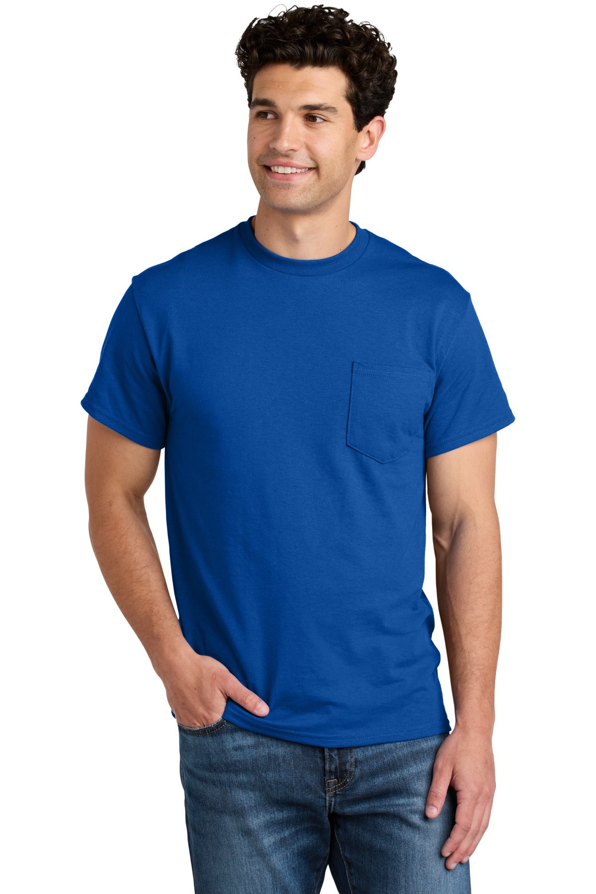 Custom Embroidered or DTF Printed - Gildan ® - DryBlend ® 50 Cotton/50 Poly Pocket T-Shirt. 8300