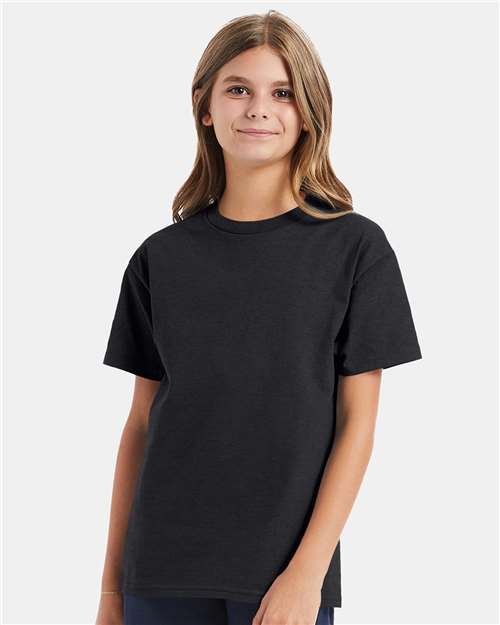 Custom Embroidered - Hanes - Youth Authentic T-Shirt - Charcoal Heather - 5450