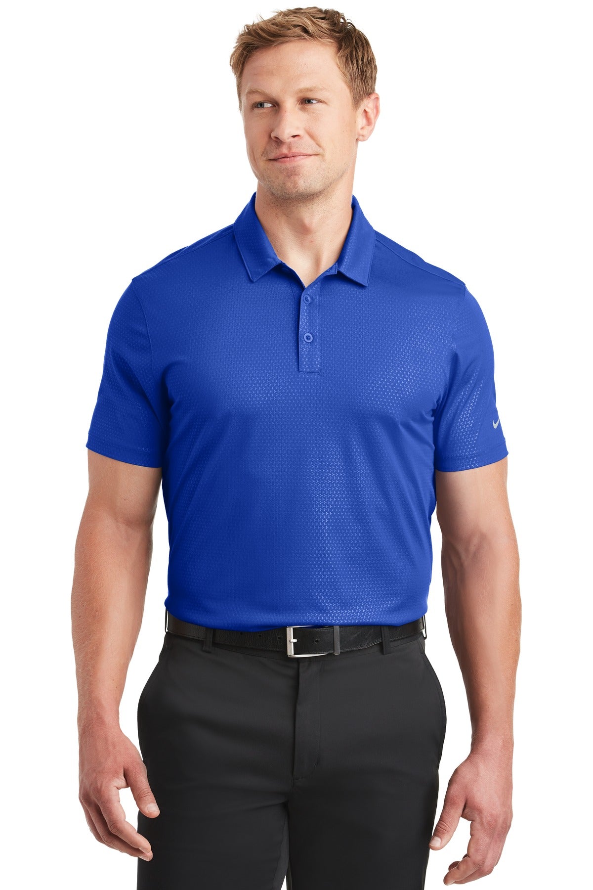 Custom Embroidered - Nike Dri-FIT Embossed Tri-Blade Polo. 838964
